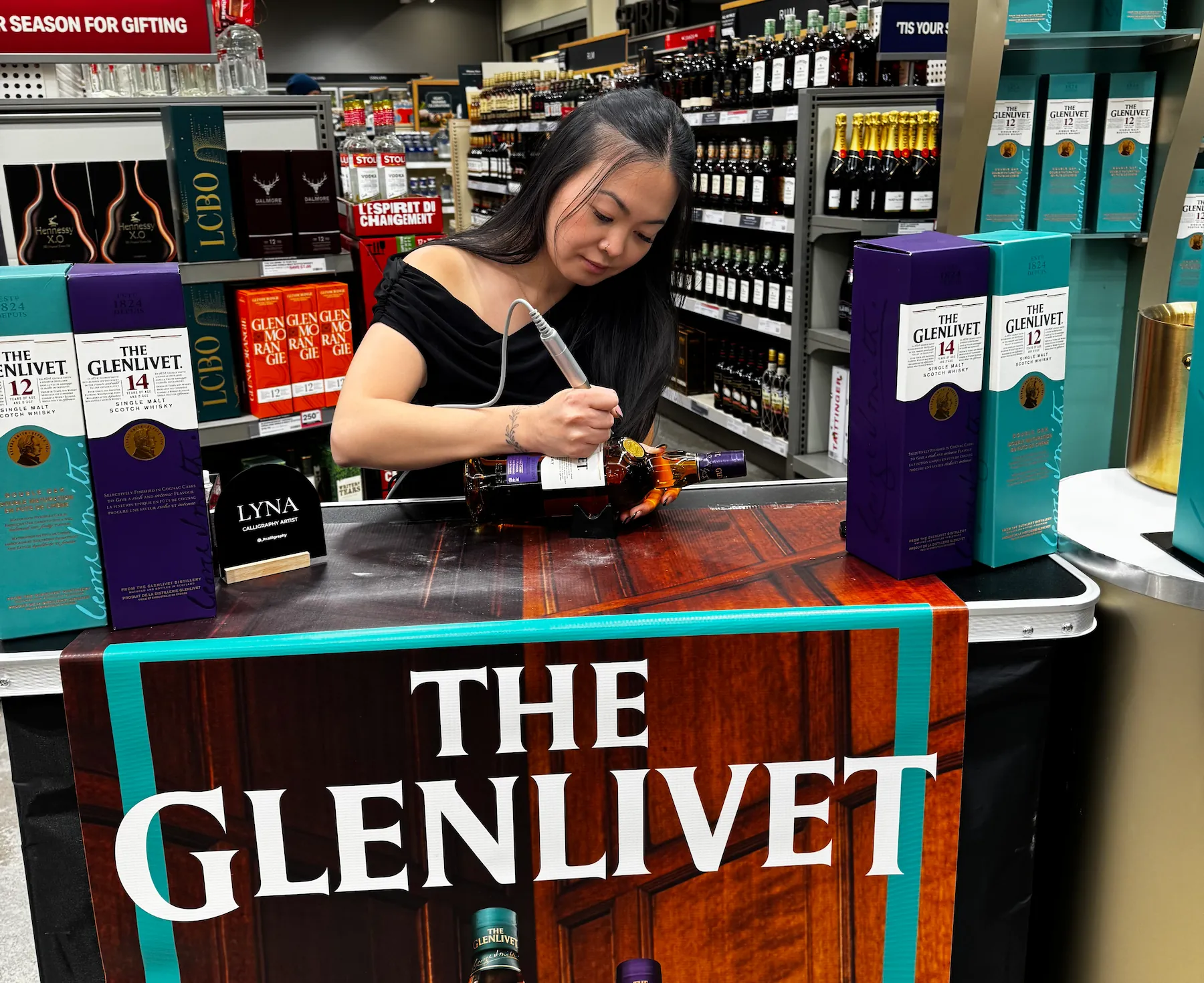 Live engraving station for a Glenlivet event