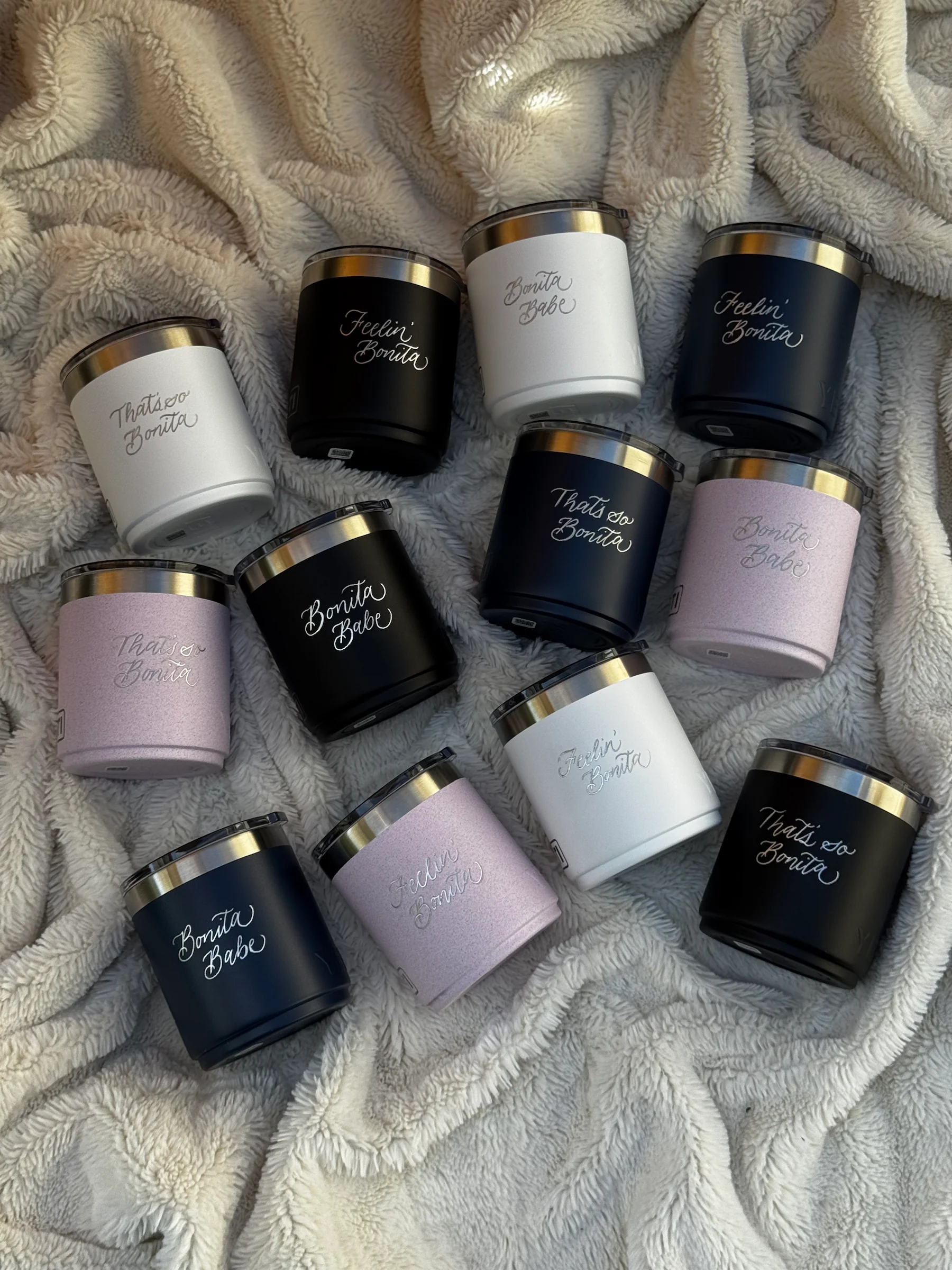 Small bottles prepared for personalized gifting