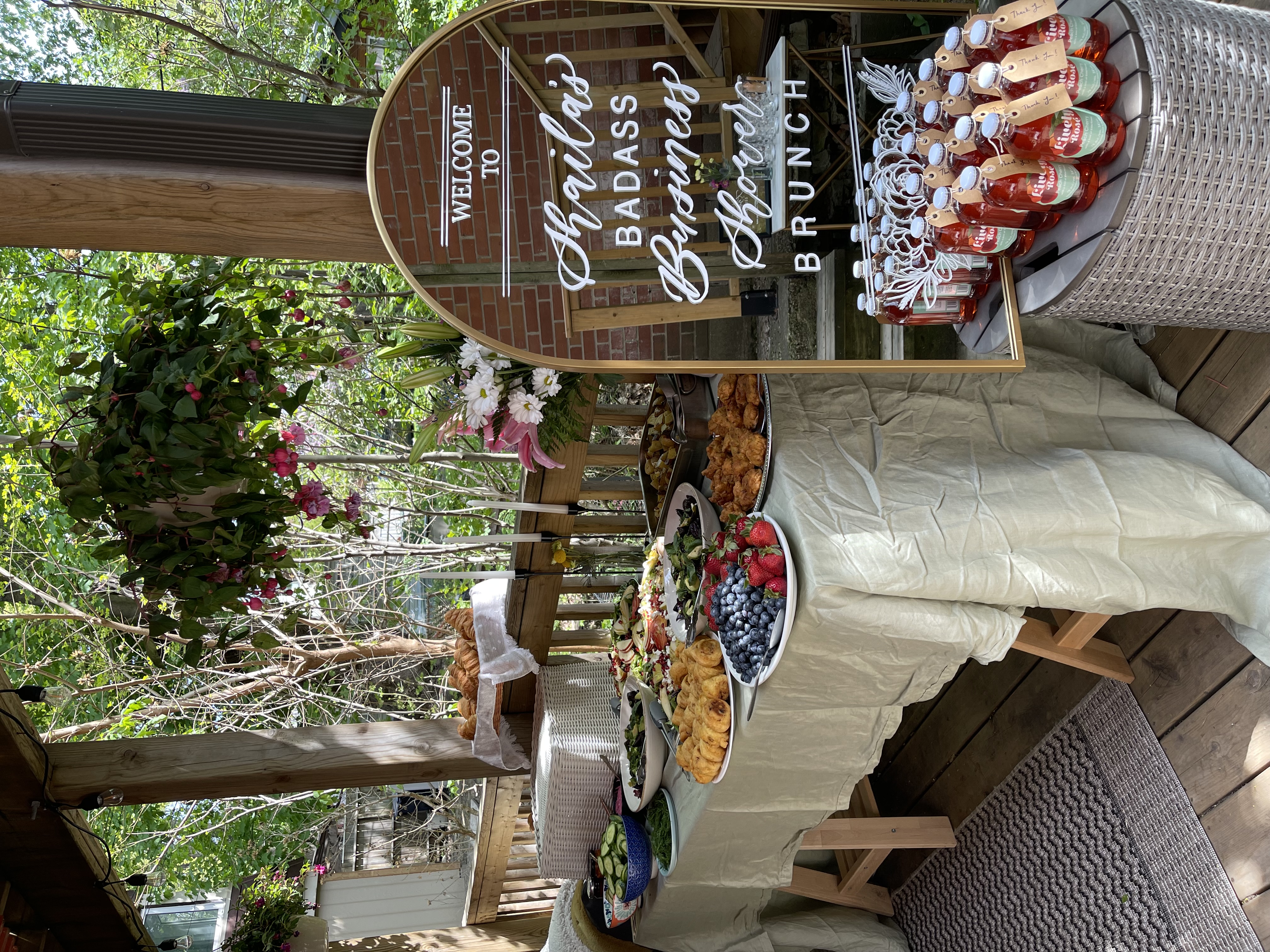 Welcome mirror signage for an event